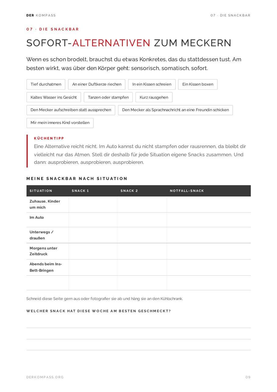Seite: Die Snackbar mit Sofort-Alternativen